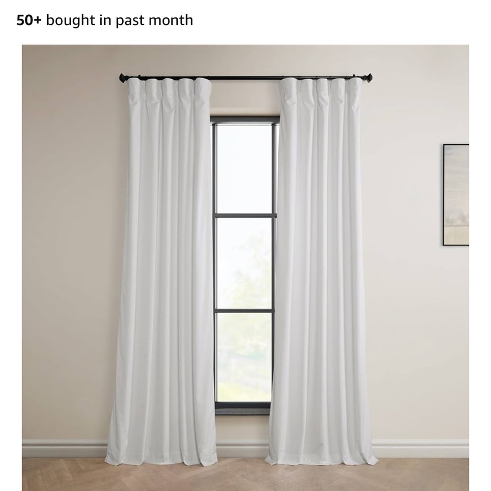 Beautiful white blackout curtains 96” 50” w